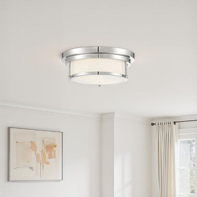 Candiss 2-Light 13" Flush Mount in Polished Nickel