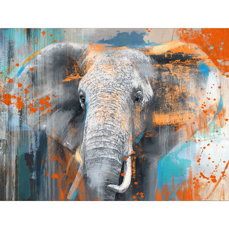 Popart Elephant - Wrapped Canvas Painting
