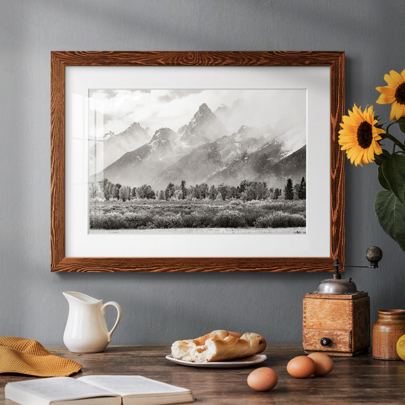 Teton Range, reproduction d'art encadrée, Érable, H 28 po x l 42 po x P 1,5 po