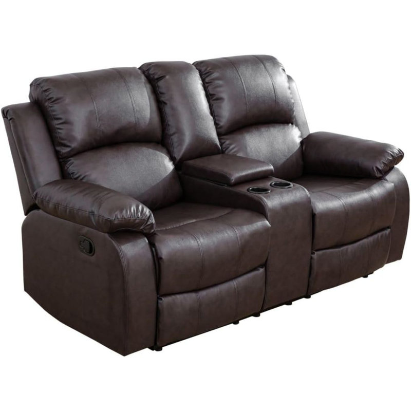 Larain Recliner, Dark Brown Cotton Blend