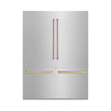 ZLINE 60" Autograph Edition 32.2 cu. ft. Built-in 4-Door French Door Refrigerator