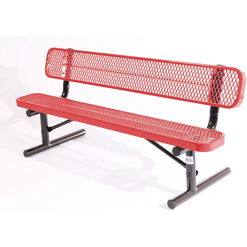 Banc revêtu de CO COTEOUTDOORFOURITURE, rouge, déployé, 6 pi, avec dossier, Rouge
