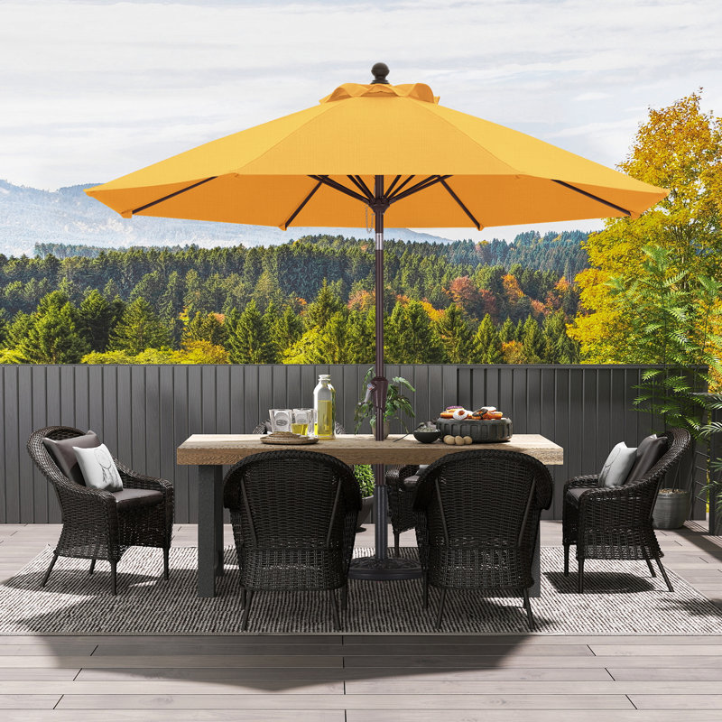 Parasol de patio en oléfine 9 pi 9 pi, Doré
