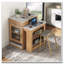 Îlot de cuisine 59,5 po avec table de salle à manger extensible, table de rangement de cuisine avec rangement double-face, îlot de cuisine avec 2 tiroirs, prise de courant, tablettes latérales ouvertes, pour la cuisine-121083295