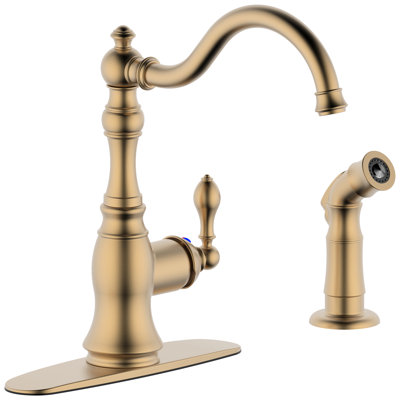 Single Handle Kitchen Faucet With Side Spray,2 Hole Or 4 Hole Installation,