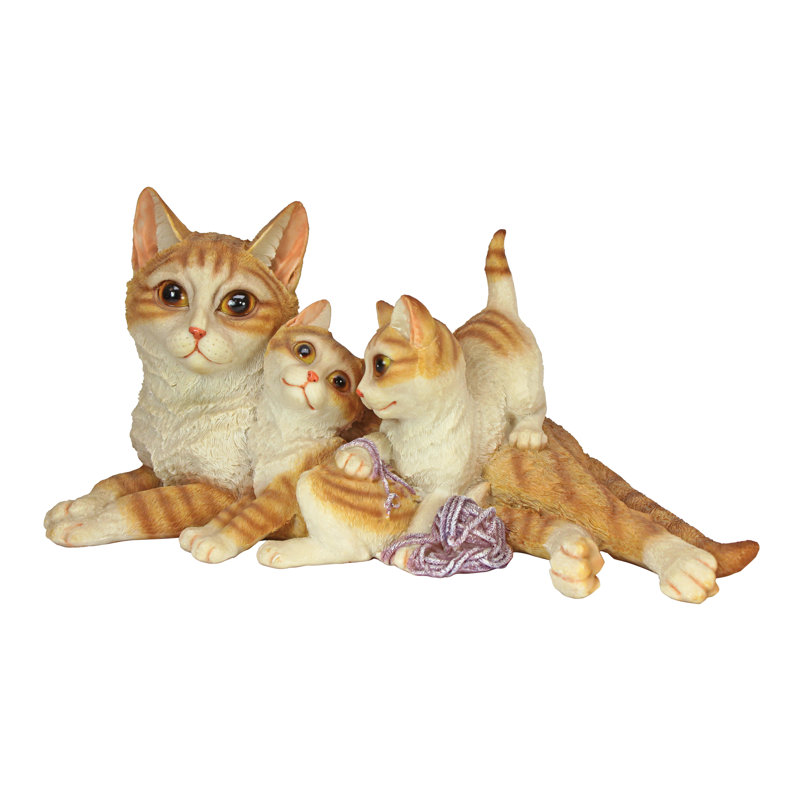 Statue de famille de chat chaton