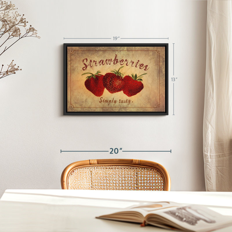 «Tasty Strawberries Wall Art», H 13 po x l 19 po