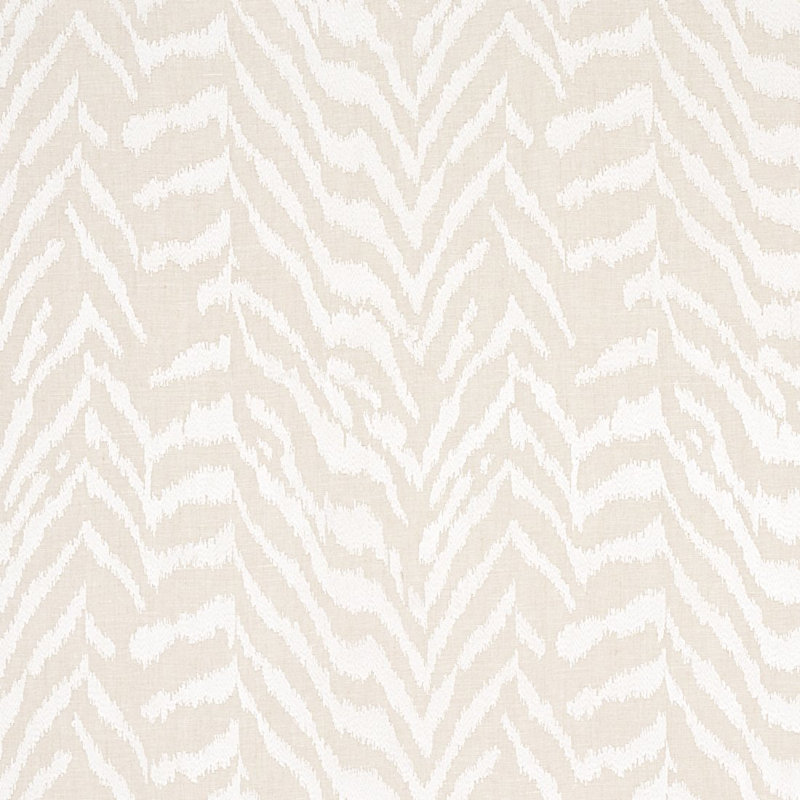 Quincy Embroidery On Linen Fabric, White