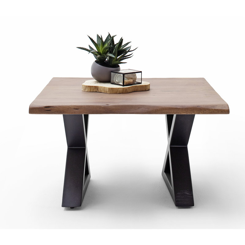 Edmunds Cross Legs Coffee Table, Aluminium, Walnut
