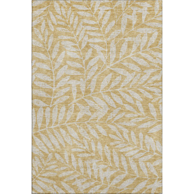 Premium Machine Washable Prisco Gold Rug