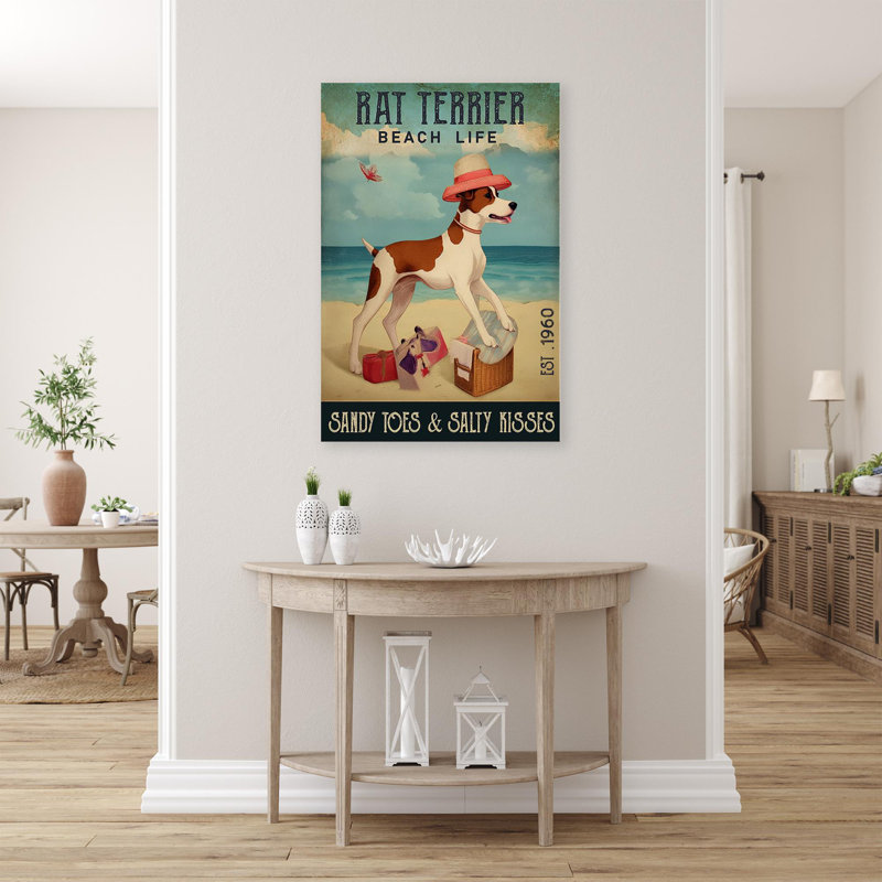 " Rat Terrier Beach Life ", 36" H x 24" W x 1.25" D