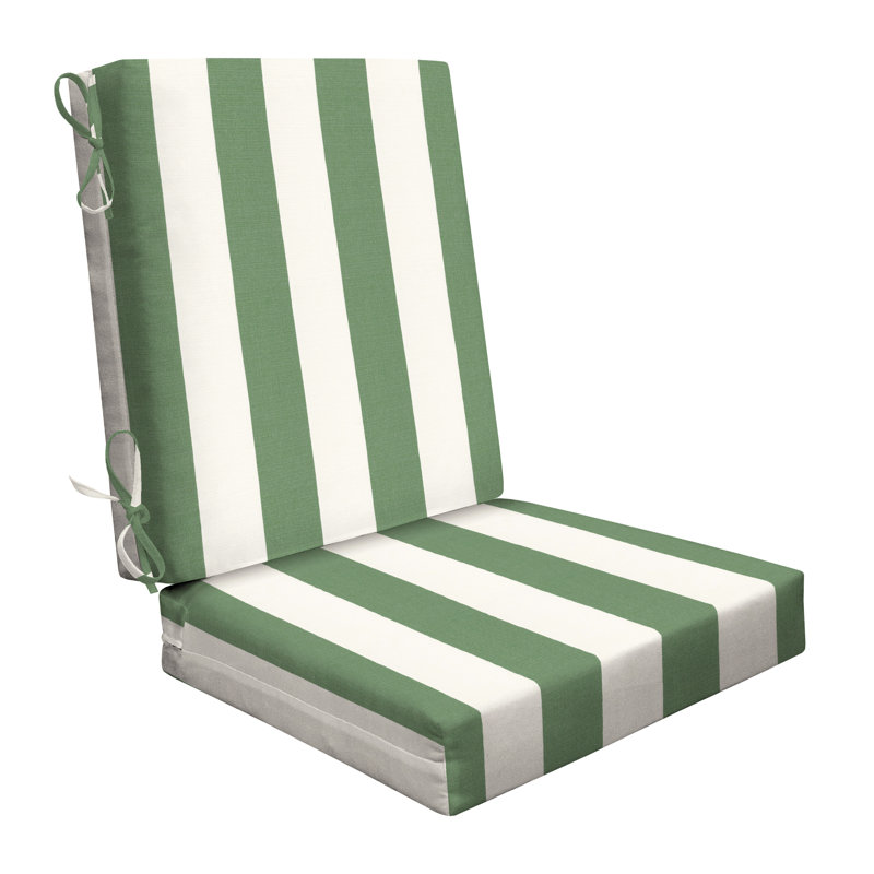 Coussins de chaise d'extérieur Cesur, Rayures auvent brun clair, 4"