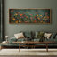 Moody Green Wildflower Florals Modern Decor, très grandes photos, impression sur toile encadrée-107118462-111666038