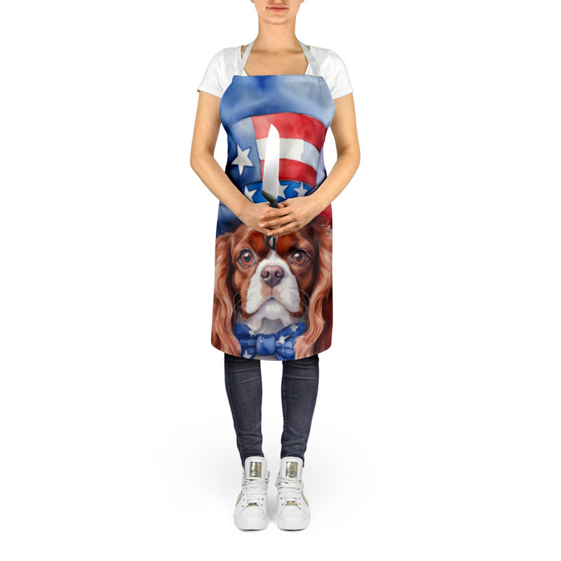 Patriotic American Apron, Red Cavalier Spaniel