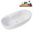 67" Streamline Soaking Glossy White Freestanding Tub and Tray With Internal Drain-101413057