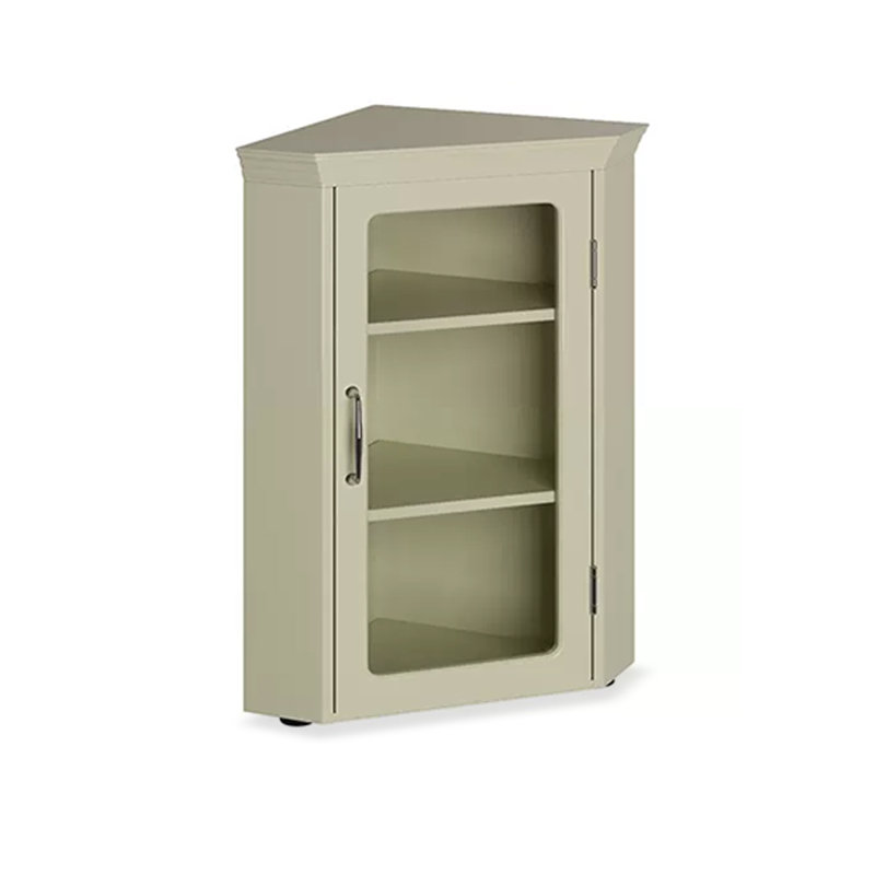 White Solid + Manufactured Wood+Glass Display Cases