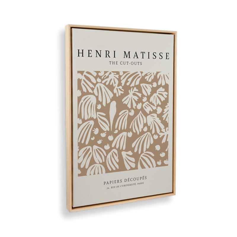 La perruche et la sirène de Matisse, Cadre américain en érable flottant, H 36,75 po x l 24,75 po x P 1,75 po