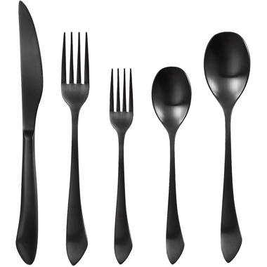 Matte Black Silverware Set for 8, 40 Pieces Heavy Duty Stainless Steel  Flatware Set Utensils Cutlery Tableware Set Including Steak Knife Fork and
