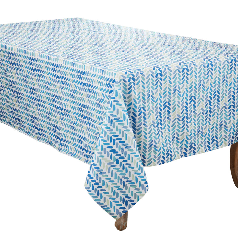 Chevron Tablecloth With Watercolor Design Rectangular, 70" x 50"