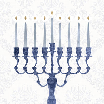Sophisticated Hanukkah I by Victoria Borges - Wrapped Canvas Painting