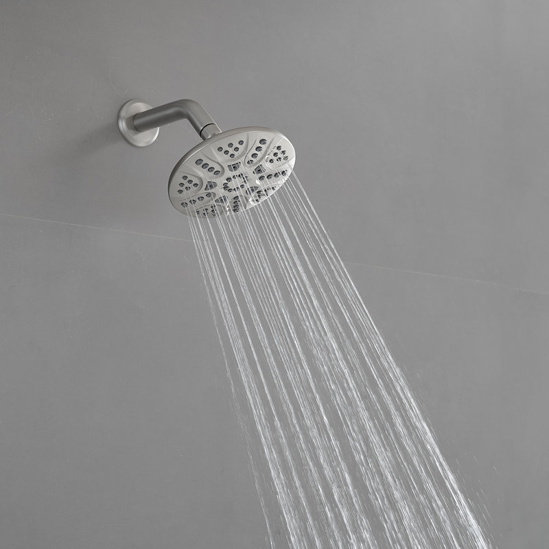 Single-Handle 6-Spray Shower Faucet Set Trim Kit 1.8 GPM With Valve And Filtered Shower Head, Brushed Nickel