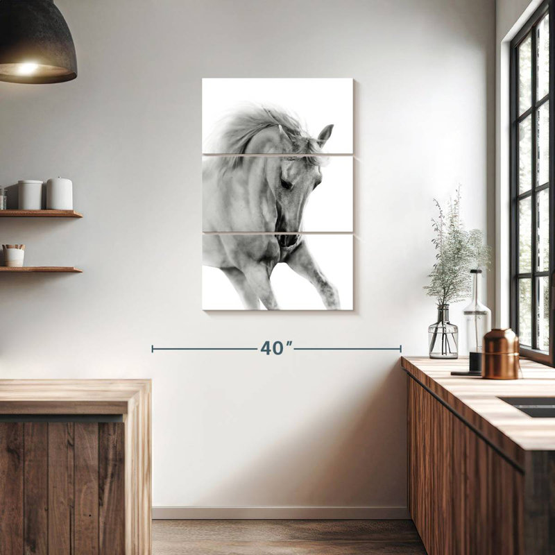 Brampt élégant cheval blanc, H 38 po x l 24 po