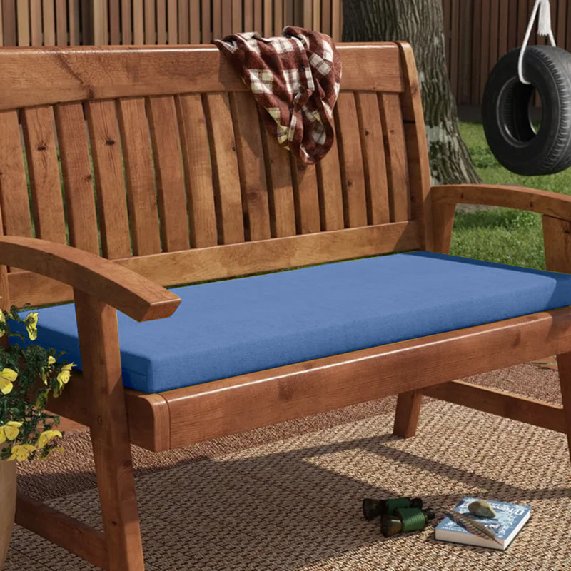 Outdoor 3'' Bench Seat Cushion, Blue, 45" x 19"