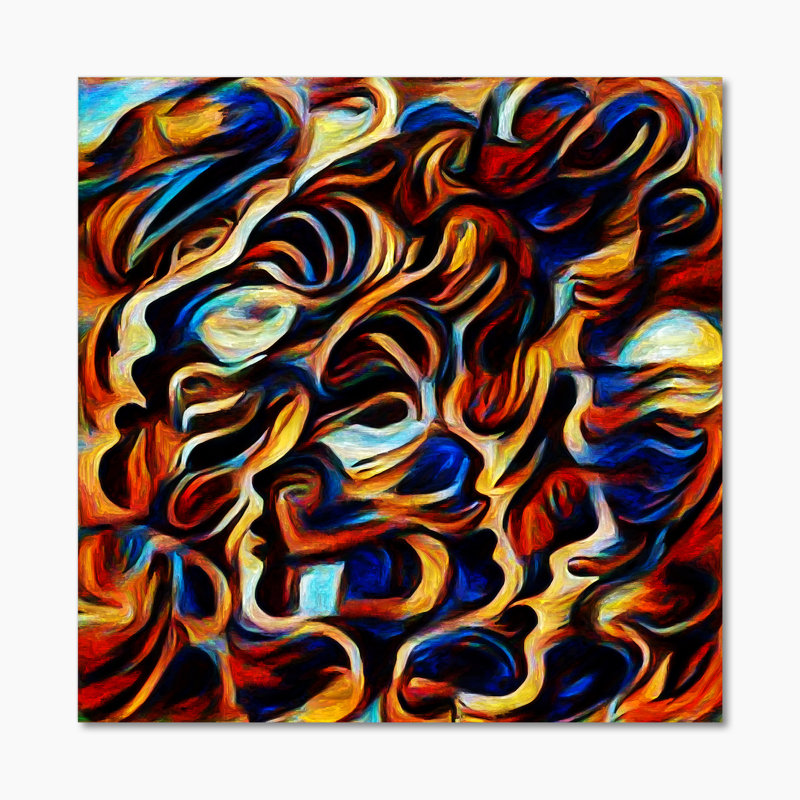 «Abstract Face Pattern Art II», reproduction sur toile encadrée, H 16 po x l 16 po x P 1 po, Toile tendue