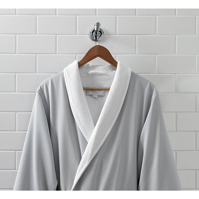 Fleece Gender Neutral Mid-Calf Bathrobe, Large / Extra Large, Silver Sage