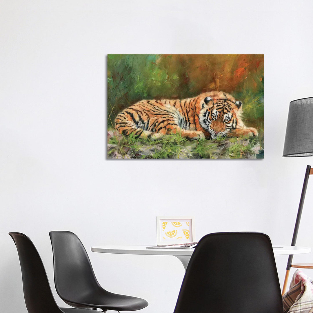 Amur Tiger Repose von David Stribbling - Gallery-Wrapped Canvas Giclée on Canvas