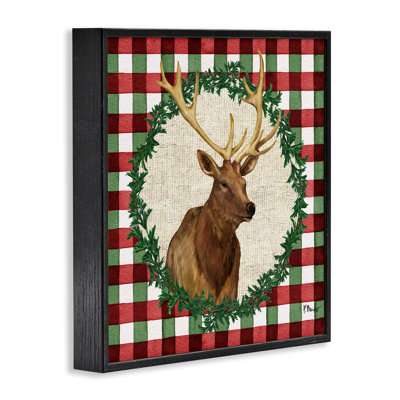  «Plaid Holiday Elk», art de la giclée encadrée par Paul Brent