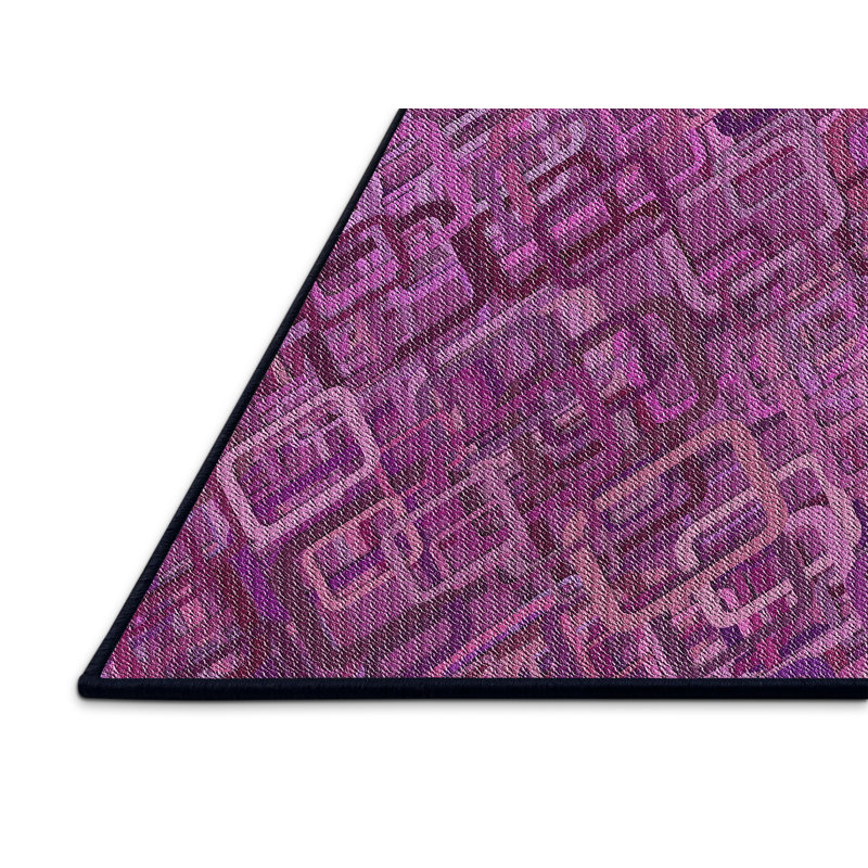 Tapis décoratif marron géométrique, Rectangle 5 pi x 8 pi