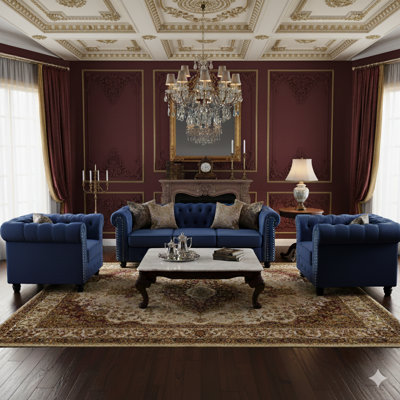 Ensemble de salon Chesterfield 3 pièces Perry