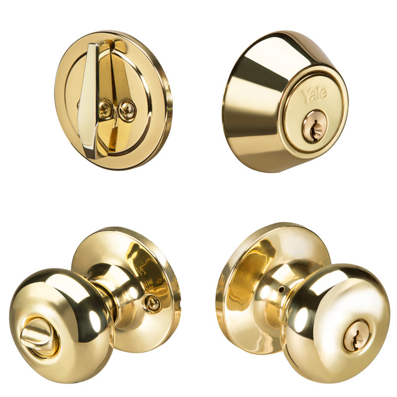 Combo entrée à bouton Sinclair et pêne dormant à cylindre simple avec Kwikset