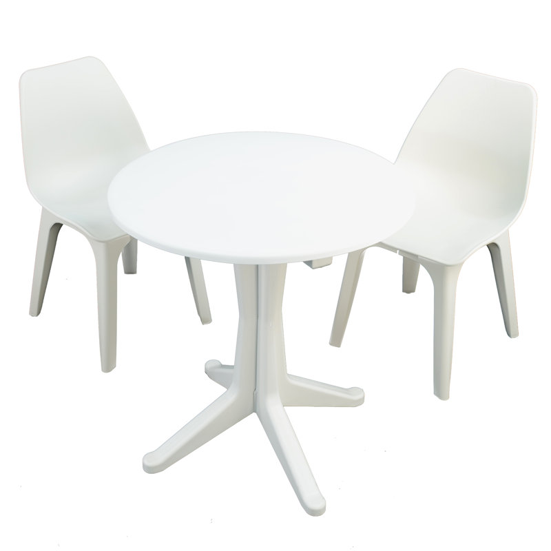 Muller 2 - Person Patio Dining Set with Round Table, White