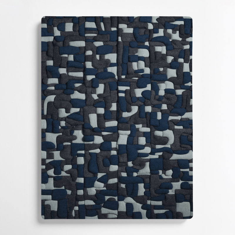 «Abstract Shapes» 14, art mural gris en métal, H 20 po x l 30 po