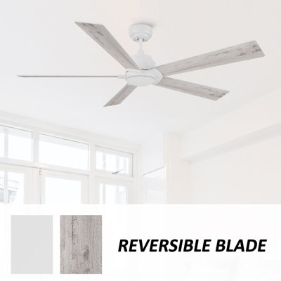 Ventilateur de plafond à moteur à courant continu de 60 pouces avec télécommande, sans lumière