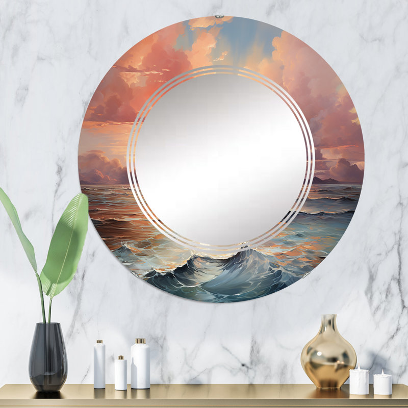 Miroir mural rond Oresund - Paysages, 32 po x 32 po