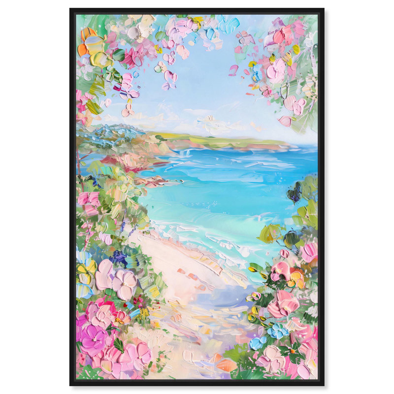 Toile Hillside Harbor View II par Art Remedy, Noir, H 16 po x l 11 po, Cadre flottant