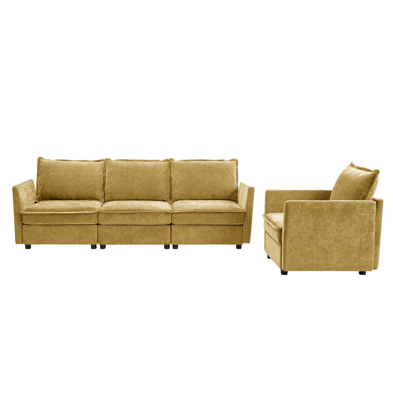 Cheltenham Modern Extra-Wide Storage Living Room Sets, Caramel 