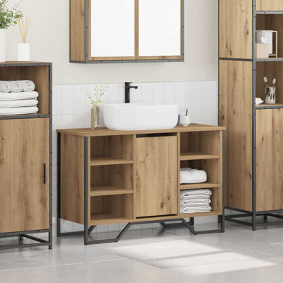 Sink Cabinet 91 X 35 X 60 Cm Engineered Wood