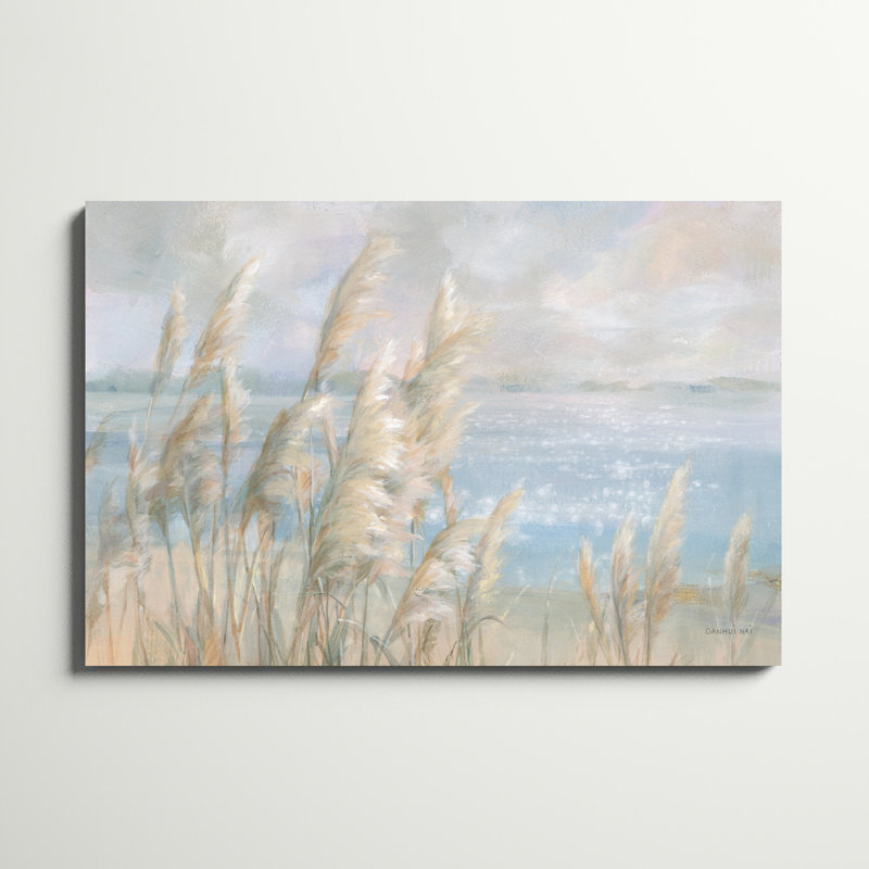 Herbe de la pampa au bord de la mer, H 24 po x l 36 po, Non, Toile tendue