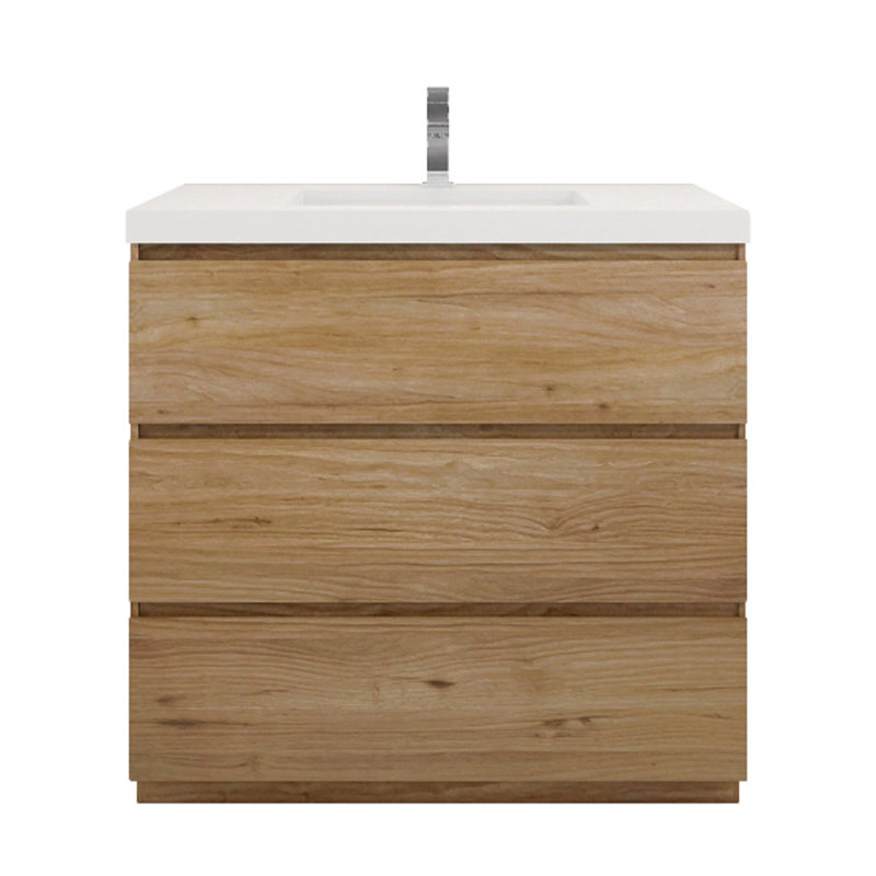 Ensemble de meuble-lavabo simple 36 po Dennes, Chêne naturel