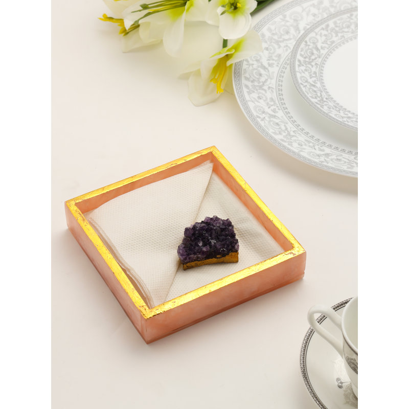 Porte-serviette plat en résine, Rose