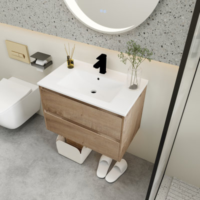 Ensemble de meuble-lavabo mural simple 30 po Ashbik
