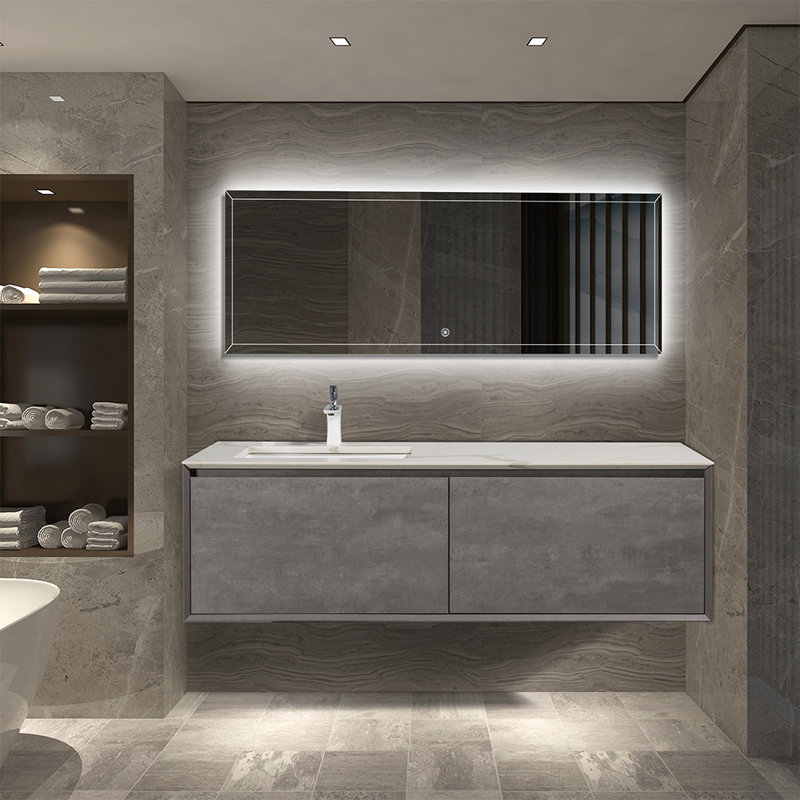 Ensemble de meuble-lavabo flottant simple 60 po avec lavabo en céramique intégré Friedhelm