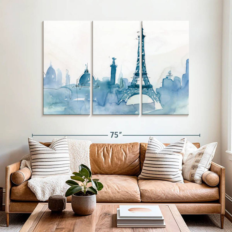 Rorry Ocean Blue Paris, 42" H x 65" W