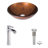 Giovanni Titanium 17" L x 17" W x 6" H Round Glass Vessel Bathroom Sink with 11" H Faucet-517060383-425993255