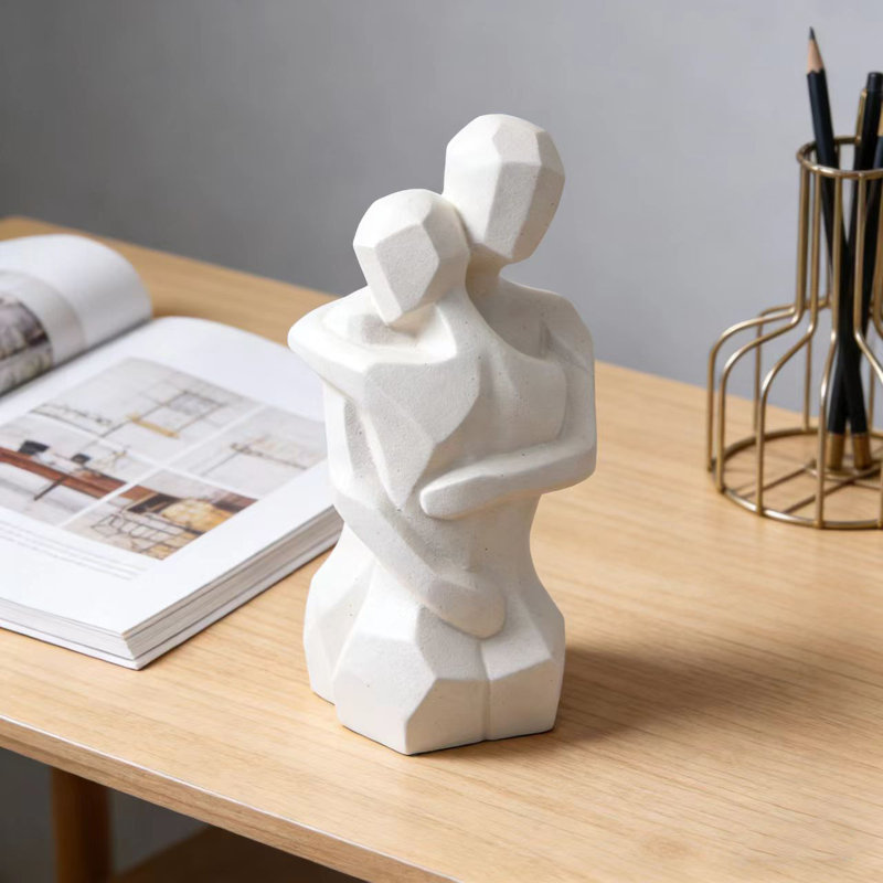 Sculpture abstraite statues en céramique pour décoration intérieure, Blanc