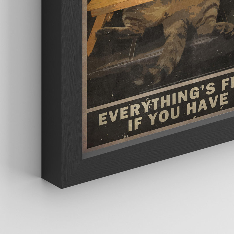 «Cute Cat Quotes Bar Sign» sur papier, H 14 po x l 11 po, Noir